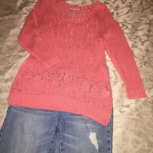 Coral colored Sweater